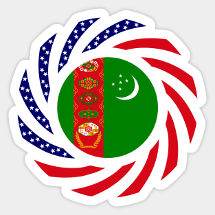 Turkmen American Multinational Patriot Flag Series Sticker